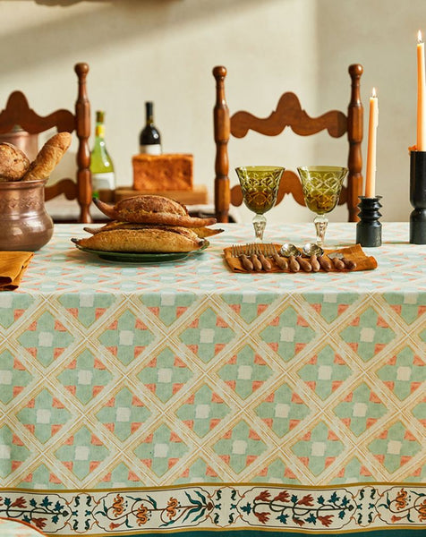 British Mid Century Fiberflax Tablecloth, Rectangle Tablecloth for Dining Room Table, Square Tablecloth for Coffee Table, Farmhouse Table Cloth, Wedding Tablecloth, Waterproof Tablecloth-LargePaintingArt.com