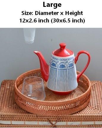 Woven Round Storage Basket, Rattan Stroage Baskets, Storage Baskets for Kitchen, Storage Baskets for Dining Room-LargePaintingArt.com