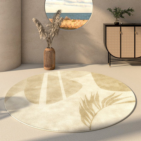 Modern Runner Rugs for Entryway, Circular Modern Rugs under Coffee Table, Bathroom Washable Modern Rugs, Round Contemporary Modern Rugs in Bedroom-LargePaintingArt.com