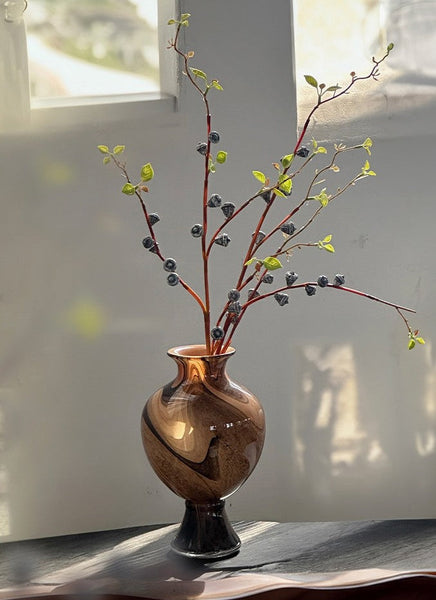 Modern Vases for Flowers, Unique Handmade Glass Bud Vases, Vintage Glass Flower Vases, Flower Vases on Table-LargePaintingArt.com