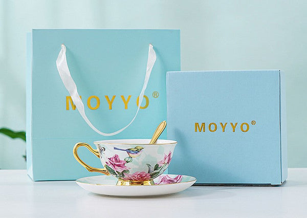 Unique Traditional Afternoon Tea Cup and Saucer in Gift Box, Royal Porcelain Tea Cup Saucer Set, Elegant Flower Pattern Ceramic Coffee Cups, Beautiful British Tea Cups-LargePaintingArt.com