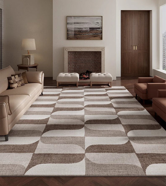Abstract Modern Rugs for Living Room, Extra Large Modern Rugs under Dining Room Table, Contemporary Geometric Carpets, Contemporary Modern Rugs-LargePaintingArt.com