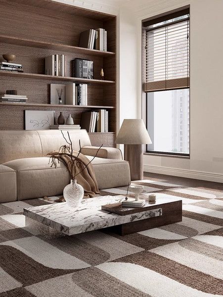 Abstract Modern Rugs for Living Room, Extra Large Modern Rugs under Dining Room Table, Contemporary Geometric Carpets, Contemporary Modern Rugs-LargePaintingArt.com