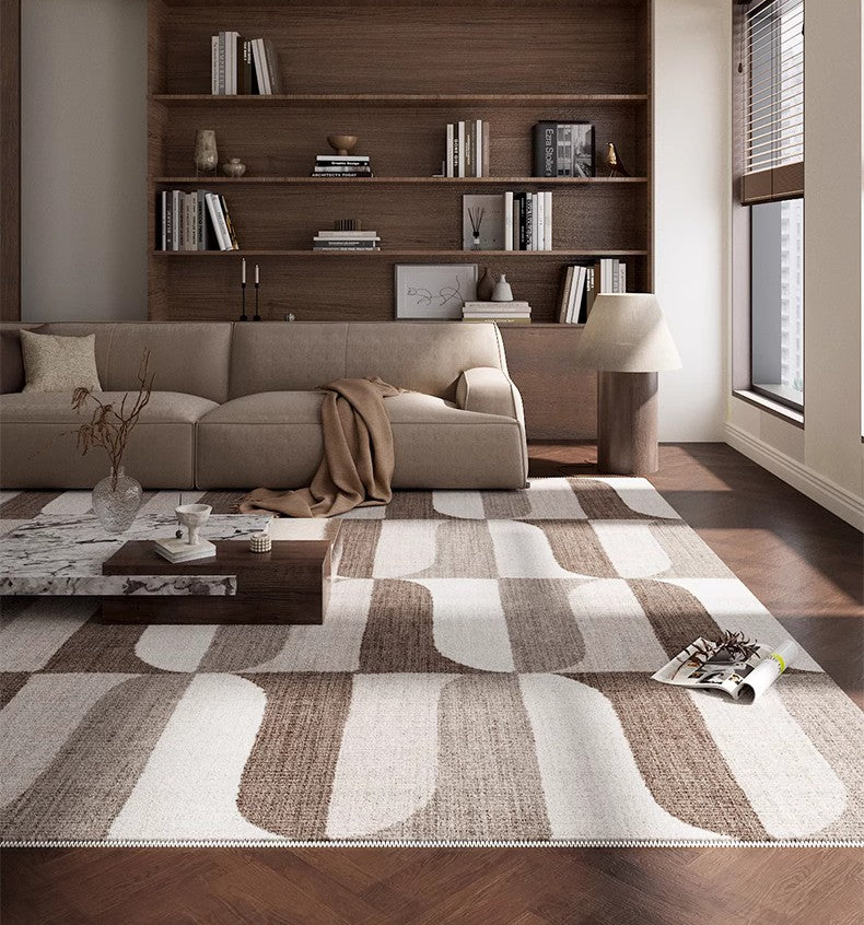 Abstract Modern Rugs for Living Room, Extra Large Modern Rugs under Dining Room Table, Contemporary Geometric Carpets, Contemporary Modern Rugs-LargePaintingArt.com