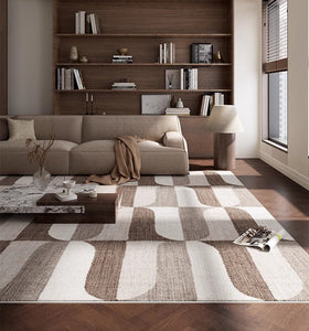 Abstract Modern Rugs for Living Room, Extra Large Modern Rugs under Dining Room Table, Contemporary Geometric Carpets, Contemporary Modern Rugs-LargePaintingArt.com