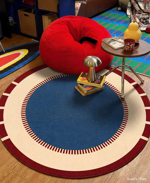 Modern Rugs for Dining Room, Circular Modern Rugs for Apartment, Abstract Contemporary Round Rugs for Dining Room, Geometric Modern Rug Ideas for Living Room