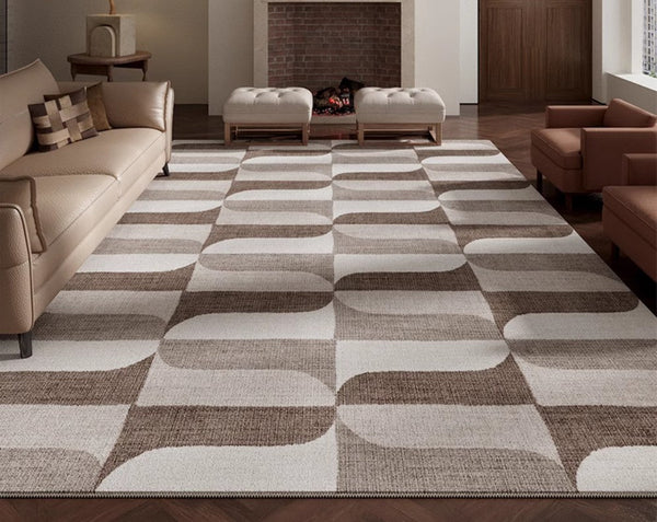 Abstract Modern Rugs for Living Room, Extra Large Modern Rugs under Dining Room Table, Contemporary Geometric Carpets, Contemporary Modern Rugs-LargePaintingArt.com