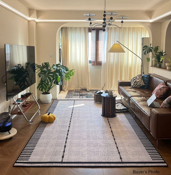 Bedroom Modern Rugs, Living Room Contemporary Modern Rugs, Modern Rugs for Dining Room, Large Abstract Geometric Modern Rugs-LargePaintingArt.com