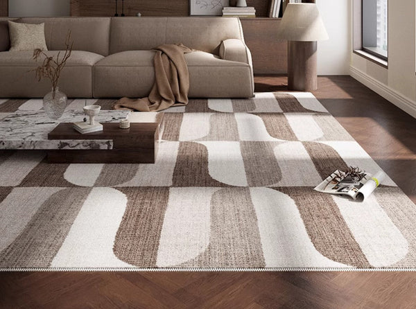Abstract Modern Rugs for Living Room, Extra Large Modern Rugs under Dining Room Table, Contemporary Geometric Carpets, Contemporary Modern Rugs-LargePaintingArt.com
