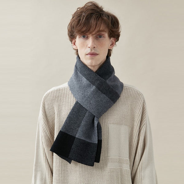 Thick Wool Scarf, Men's Winter Scarf, Men's Wool Scarf Winter, Business Wool Scarf for Gentleman, Formal Men Scarf Styles, Casual Scarf Men, Modern Fashion Scarf-LargePaintingArt.com
