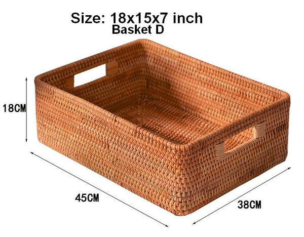 Laundry Storage Baskets, Rattan Storage Baskets for Kitchen, Storage Basket for Shelves, Kitchen Storage Basket, Storage Baskets for Bathroom-LargePaintingArt.com