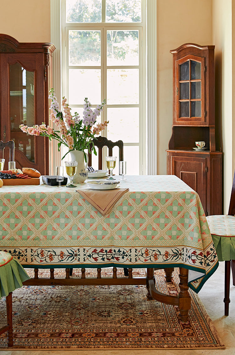 Rectangle Tablecloth for Dining Room Table, British Mid Century Fiberflax Tablecloth, Square Tablecloth for Coffee Table, Farmhouse Table Cloth, Wedding Tablecloth, Waterproof Tablecloth-LargePaintingArt.com