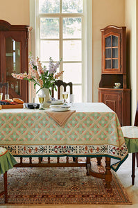 Rectangle Tablecloth for Dining Room Table, British Mid Century Fiberflax Tablecloth, Square Tablecloth for Coffee Table, Farmhouse Table Cloth, Wedding Tablecloth, Waterproof Tablecloth-LargePaintingArt.com