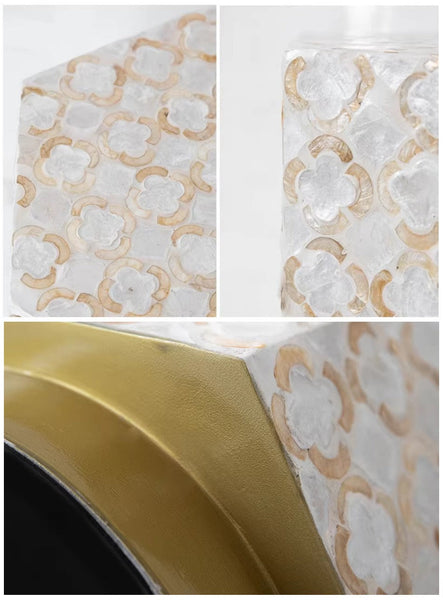 Creative Coffee Table, Contemporary Small Sofa Side Table, Shell Small Side Table, Portable Casual Side Table, Unique Small End Table-LargePaintingArt.com