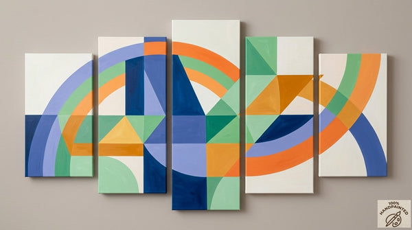 Abstract Acrylic Paintings, Original Modern Paintings, Geometric Contemporary Art, Hand Painted Canvas Art-LargePaintingArt.com