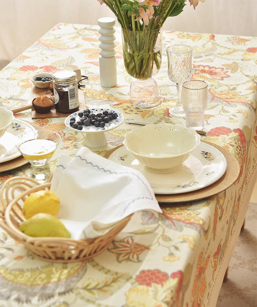Extra Large Rectangle Tablecloth for Dining Room Table, Country Farmhouse Tablecloth, Square Tablecloth for Round Table, Rustic Table Covers for Kitchen-LargePaintingArt.com