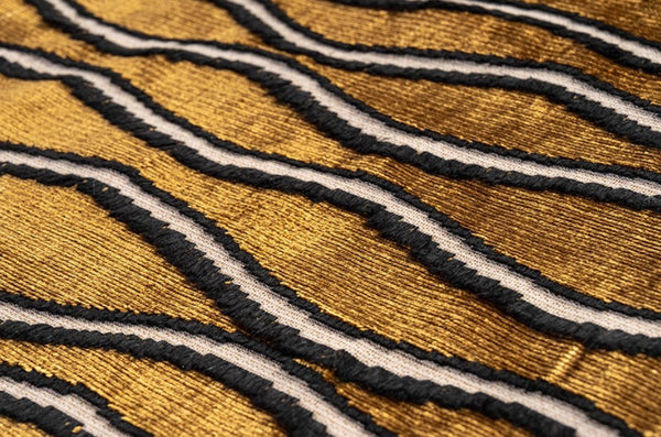 Golden Contemporary Pillows, Abstract Decorative Throw Pillows, Square Modern Throw Pillows for Couch, Large Simple Throw Pillow for Interior Design-LargePaintingArt.com