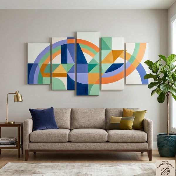 Abstract Acrylic Paintings, Original Modern Paintings, Geometric Contemporary Art, Hand Painted Canvas Art-LargePaintingArt.com