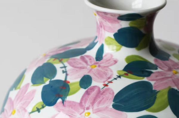 Unique Handmade Modern Flower Vase, Large Porcelain Vases for Modern Home Decor, Centerpiece Ceramic Bouquet Vases, Contemporary Vases on Dining Table-LargePaintingArt.com