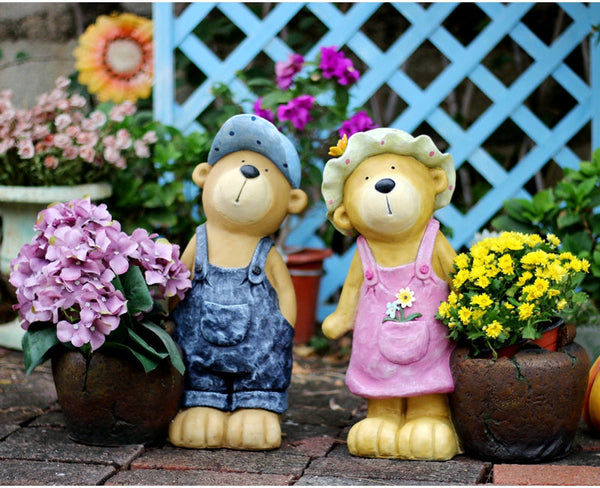 Garden Animal Sculpture Bear Statues, Garden Decor Ideas, Outdoor Garden Decoration, Animal Statues, Garden Ornament, Villa Courtyard Decor-LargePaintingArt.com