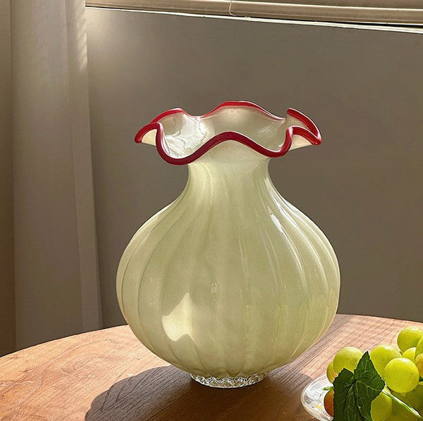 French Vintage Glass Flower Vases, Glass Bud Vases, Flower Vases on Table, Handmade Water Holding Flower Vases-LargePaintingArt.com