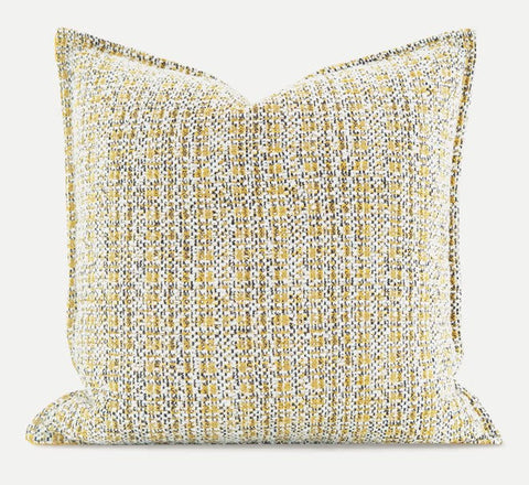 Contemporary Modern Sofa Pillows, Large Yellow Decorative Throw Pillows, Large Square Modern Throw Pillows for Couch, Simple Throw Pillow for Interior Design-LargePaintingArt.com