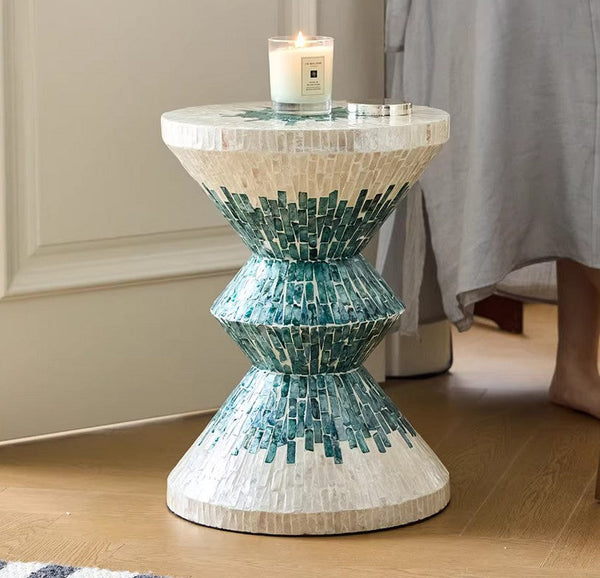 Bedside Small Side Table, Modern Side Table, Shell Small Sofa Side Table, Contemporary Bedside Table, Small End Table, Portable Casual Side Table, Creative Coffee Table, Contemporary Side Table-LargePaintingArt.com