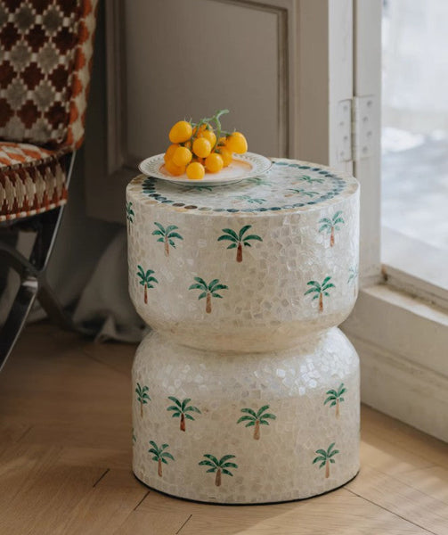Modern Side Table, Contemporary Side Table, Portable Casual Side Table, Shell Small Sofa Side Table, Contemporary Bedside Table, Bedside Small Side Table, Creative Coffee Table, Elegant Small End Table-LargePaintingArt.com