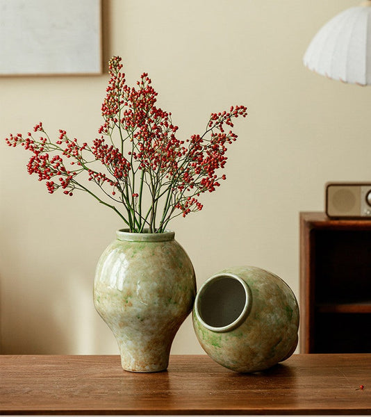 Flower Vases on Table, Centerpiece Ceramic Bud Vases, Porcelain Flower Vases, Handmade Water Holding Flower Vase-LargePaintingArt.com