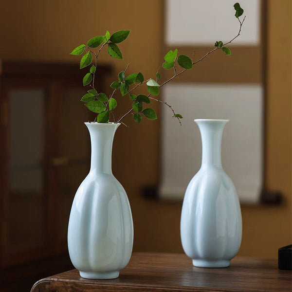 Ceramic Bud Vases, Handmade Water Holding Flower Vase, Small Flower Vases on Table, Rustic Porcelain Flower Vases-LargePaintingArt.com