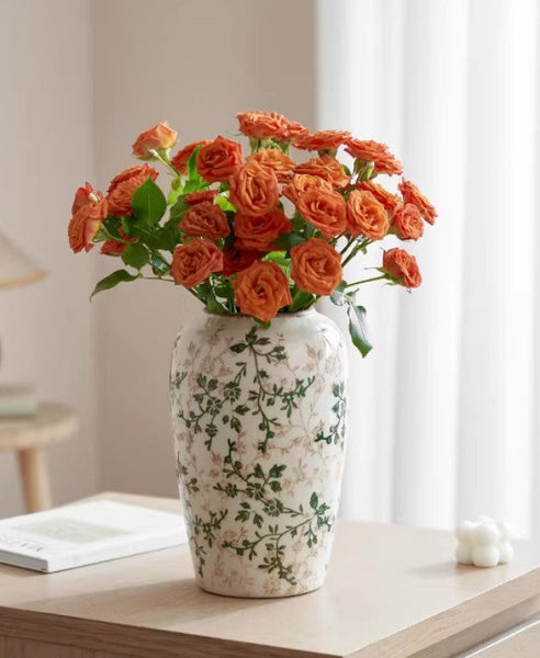 Porcelain Flower Vases, Rustic Flower Vases on Table, Dining Table Centerpiece, Ceramic Bouquet Vases, Handmade Water Holding Flower Vase-LargePaintingArt.com