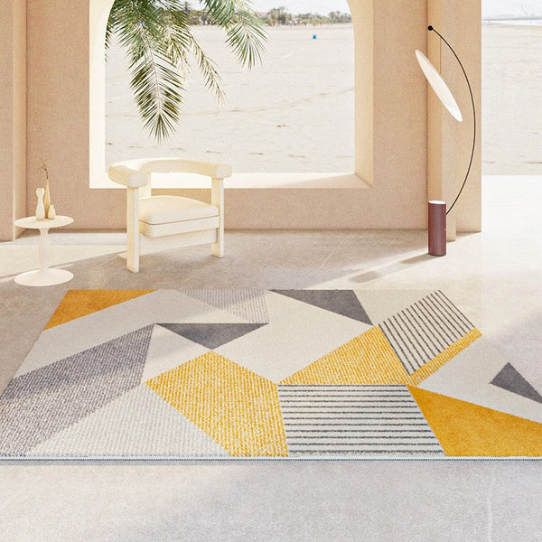 Dining Room Modern Rugs, Geometric Modern Rugs for Living Room, Large Modern Floor Carpets, Contemporary Modern Rugs for Dining Room-LargePaintingArt.com