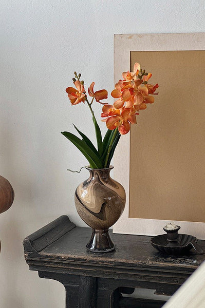 Modern Vases for Flowers, Unique Handmade Glass Bud Vases, Vintage Glass Flower Vases, Flower Vases on Table-LargePaintingArt.com