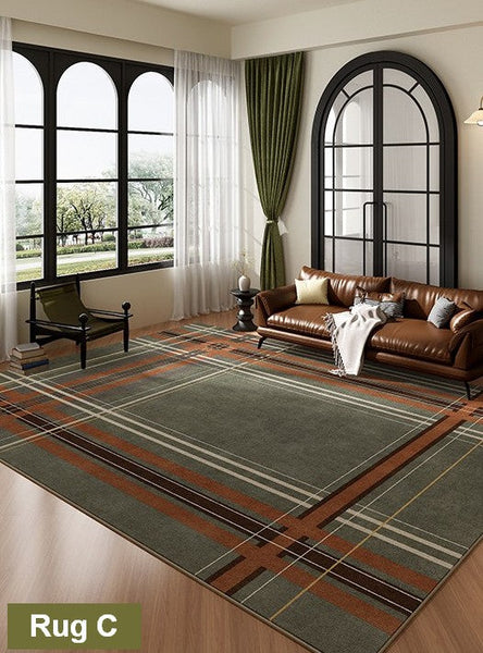 Unique Modern Rugs for Bedroom, Mid Century Modern Rugs, Colorful Geometric Rugs for Dining Room, Colorful Absract Rugs for Living Room-LargePaintingArt.com