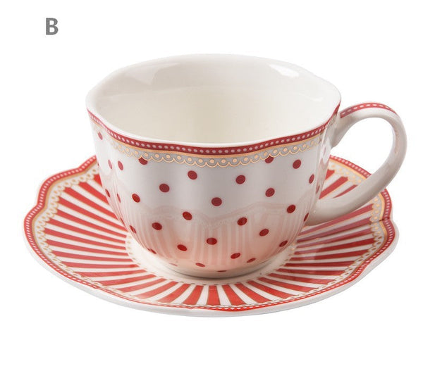 Unique Porcelain Cup and Saucer, Afternoon British Tea Cups, Creative Porcelain Tea Cup Saucer Set, Elegant Modern Ceramic Coffee Cups-LargePaintingArt.com