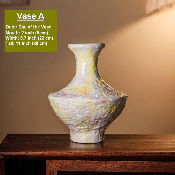 Modern Bouquet Flower Vases, Handmade Water Holding Flower Vases, Centerpiece on Dining Table, Large Flower Vase on Table, Pottery Flower Vases-LargePaintingArt.com
