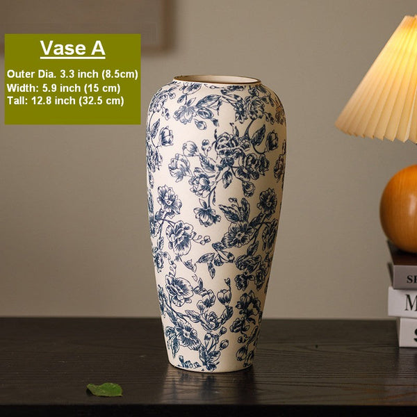 Porcelain Flower Vases, Modern Ceramic Bouquet Vases, Centerpiece on Dining Table, Flower Vase on Table, Handmade Water Holding Flower Vases-LargePaintingArt.com
