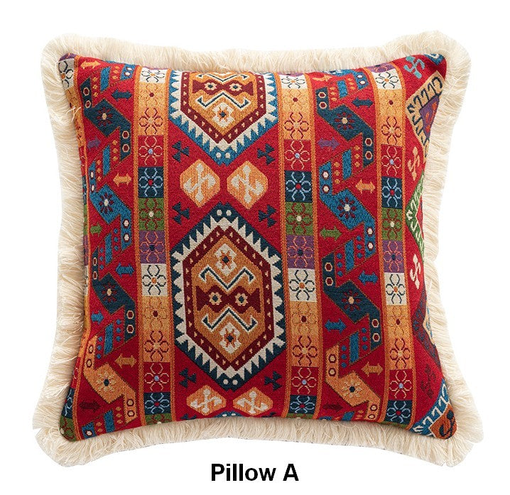 Bedroom Bohemian Decorative Sofa Pillows, Oriental Throw Pillow for Couch, Geometric Decorative Throw Pillows for Living Room (Copy)-LargePaintingArt.com