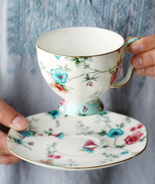 Vintage Tea Cup Set, British Tea Cup with Saucer, Coffee Cup in Gift Box, Porcelain Tea cups, Elegant Coffee Cup, Porcelain Coffee Cups, Afternoon Tea Cup with Saucer Set-LargePaintingArt.com