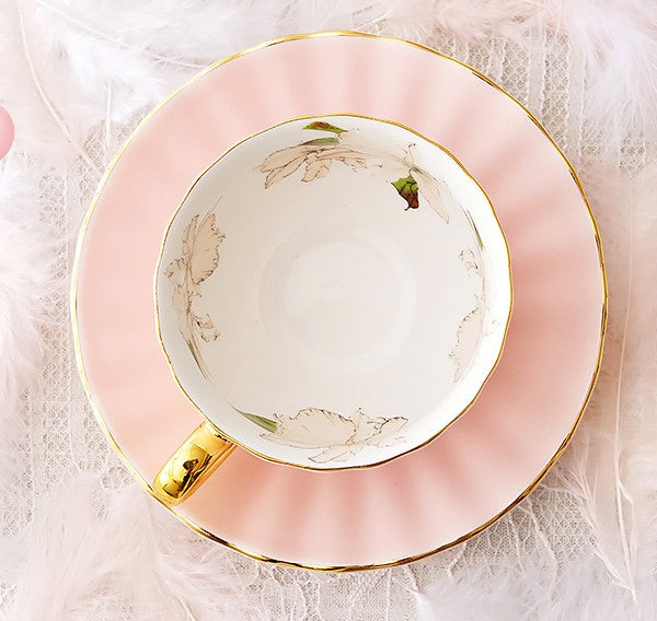 Beautiful British Tea Cups, Unique Afternoon Tea Cups and Saucers, Elegant Ceramic Coffee Cups, Royal Bone China Porcelain Tea Cup Set-LargePaintingArt.com