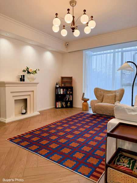 Geometric Modern Rugs for Dining Room, Mid Century Modern Rugs, Colorful Modern Rugs for Living Room, Contemporary Abstract Rugs under Coffee Table-LargePaintingArt.com