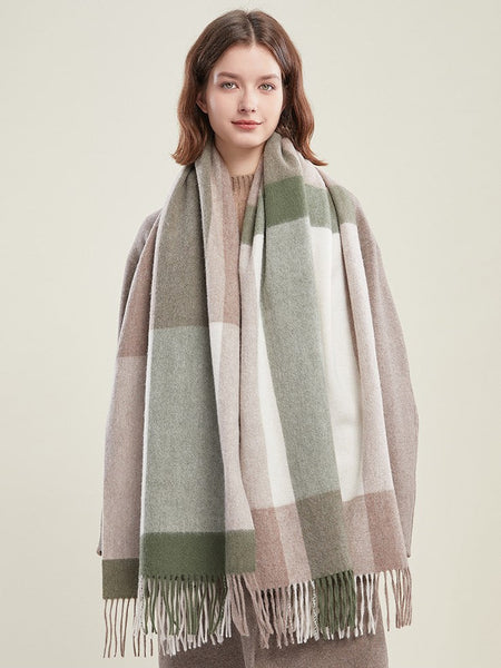 Wool Scarf for Women, Plaid Winter Shawl, Soft Wool Scarf for women, Christmas Holiday Gift, Evening Wrap, Large Winter Shawl, Elegant Shawl, Warm Cape, Winter Scarves