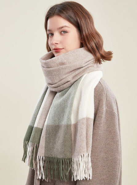 Wool Scarf for Women, Plaid Winter Shawl, Soft Wool Scarf for women, Christmas Holiday Gift, Evening Wrap, Large Winter Shawl, Elegant Shawl, Warm Cape, Winter Scarves