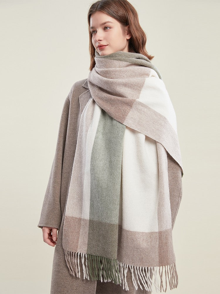 Wool Scarf for Women, Plaid Winter Shawl, Soft Wool Scarf for women, Christmas Holiday Gift, Evening Wrap, Large Winter Shawl, Elegant Shawl, Warm Cape, Winter Scarves