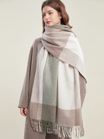 Wool Scarf for Women, Plaid Winter Shawl, Soft Wool Scarf for women, Christmas Holiday Gift, Evening Wrap, Large Winter Shawl, Elegant Shawl, Warm Cape, Winter Scarves