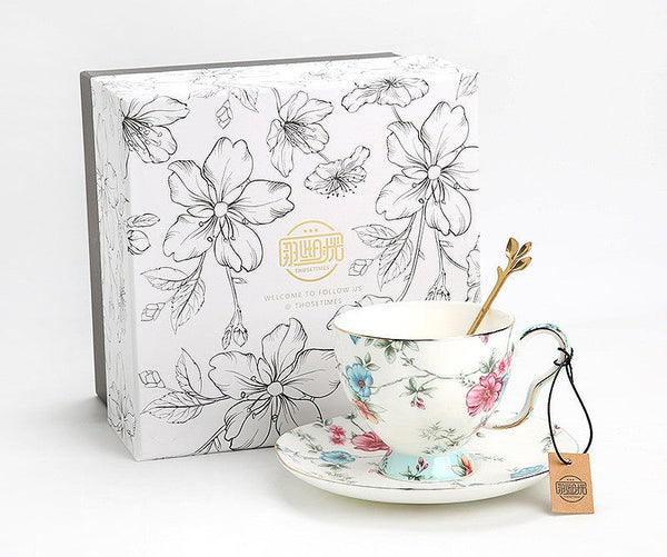 Vintage Tea Cup Set, British Tea Cup with Saucer, Coffee Cup in Gift Box, Porcelain Tea cups, Elegant Coffee Cup, Porcelain Coffee Cups, Afternoon Tea Cup with Saucer Set-LargePaintingArt.com