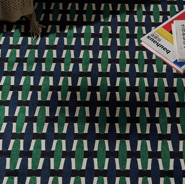 Abstract Contemporary Round Rugs under Chairs, Mid Century Circular Rugs for Bedroom, Modern Rugs for Dining Room, Geometric Modern Rugs for Living Room-LargePaintingArt.com