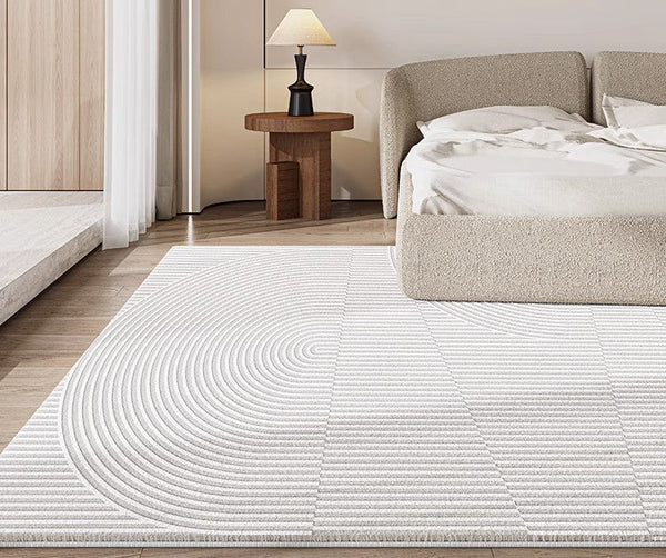 Geometric Contemporary Modern Rugs Next to Bed, Modern Rugs under Dining Room Table, Modern Carpets for Kitchen, Abstract Area Rugs for Living Room-LargePaintingArt.com