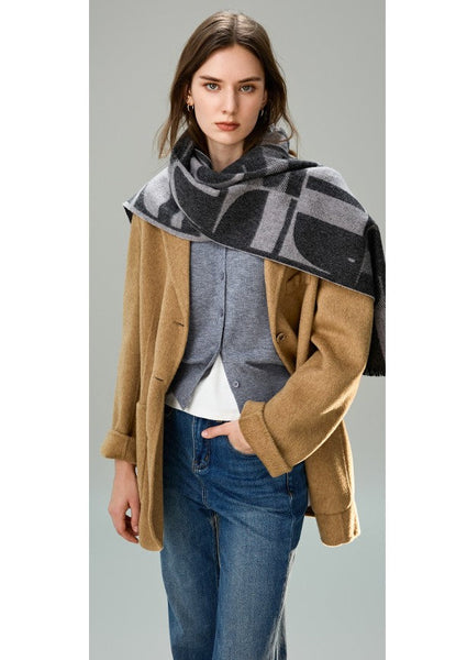 Soft Cashmere Scarf for Women, Casual Scarf for Women, Modern Wool Scarf for Women, Fashion Designer Scarf, Cold Weather Scarf, Winter Scarf-LargePaintingArt.com