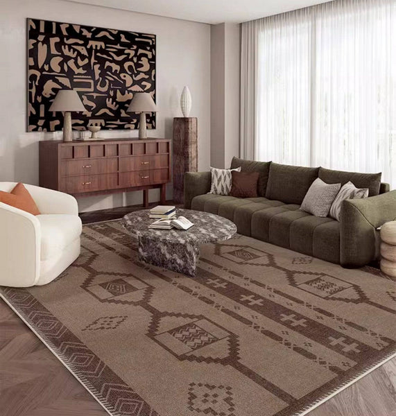 Large Contemporary Area Rugs for Dining Room, Modern Rugs for Living Room, Mid Century Area Rugs for Bedroom-LargePaintingArt.com